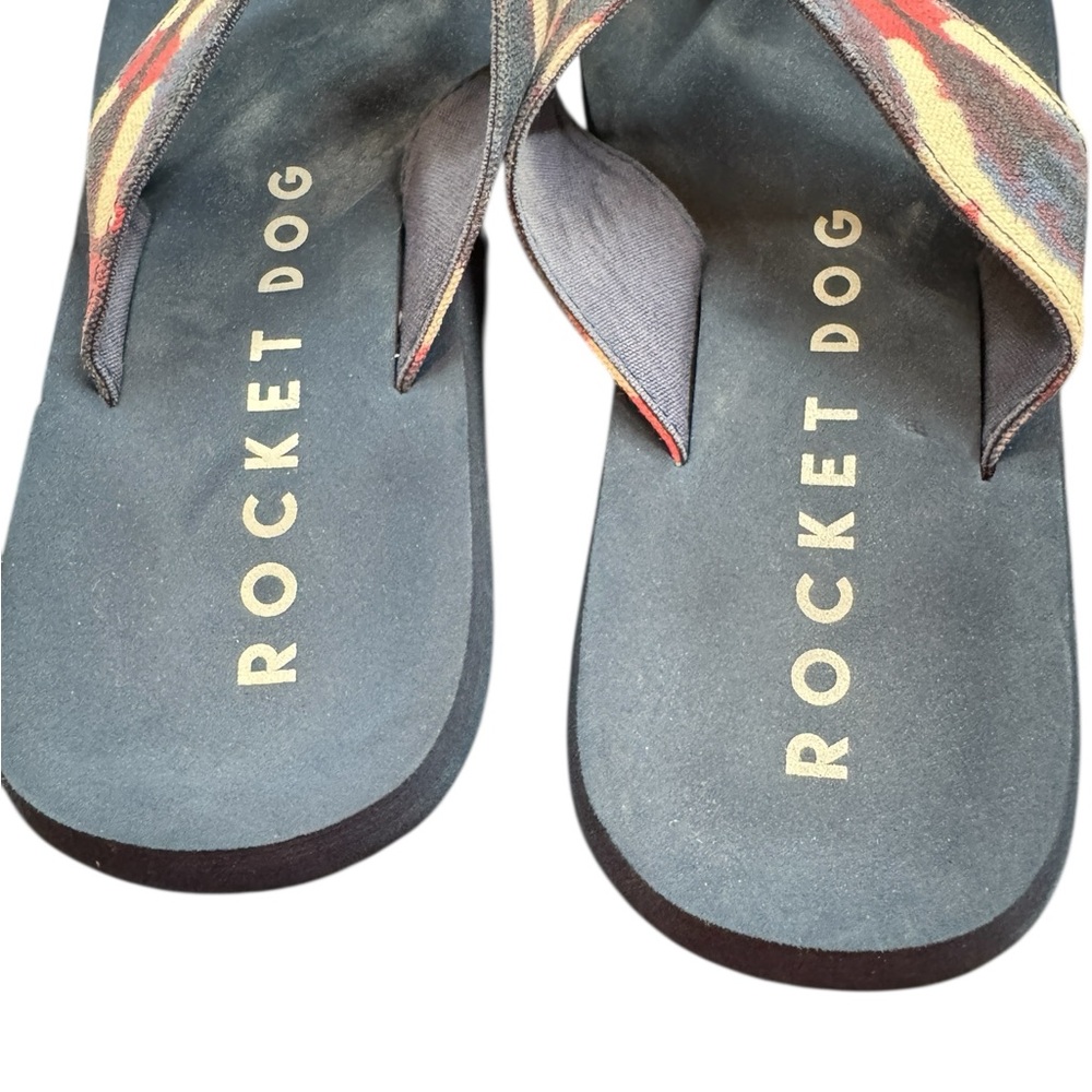 Rocket Dog Navy and Tie Dye Vibrant Patterned Sandals Things. Size 6 like new - Picture 2 of 5